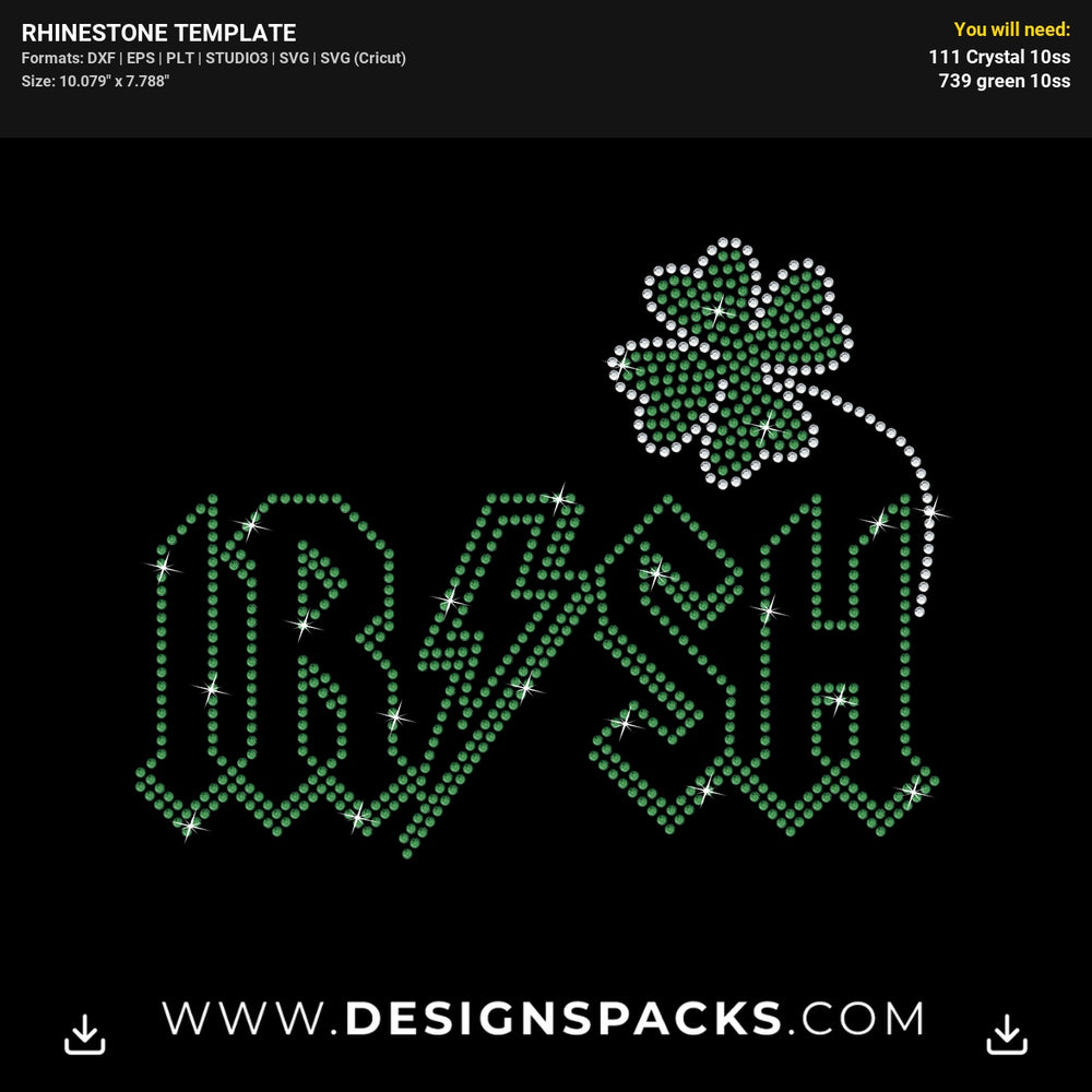 Irish ACDC Band Rock Crest Rhinestone Digital Template