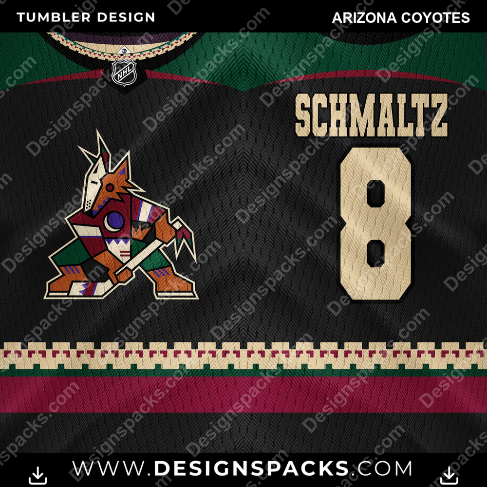 Ice Hockey Jersey Arizona Coyotes NHL Hockey Tumbler Digital Wrap Design Download