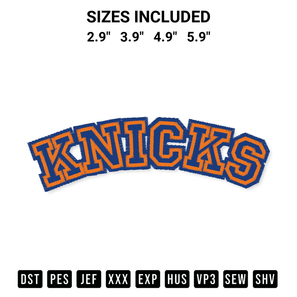 Discover the perfect addition to your crafting collection: Knicks Embroidery Design embroidery file. Instantly available at Designspacks.com. Available sizes: 2.9", 3.9", 4.9", 5.9".