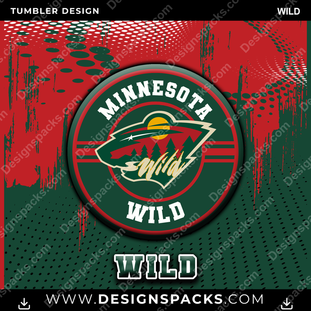 Ice Hockey Dot Logo WILD Tumbler Digital Wrap Design
