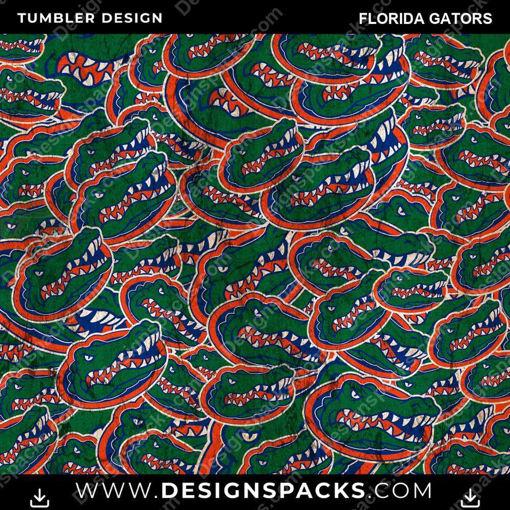 College Sport Logo BG Florida Gators Tumbler Digital Wrap Design