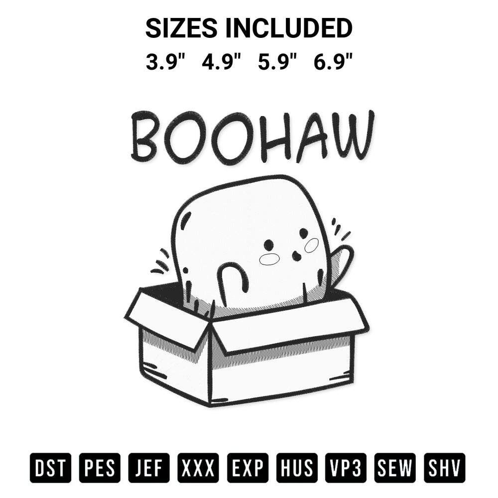 Shop the Boohaw Halloween Cute Embroidery Design machine embroidery pattern at Designspacks.com. Beautifully digitized for flawless stitching on any fabric. Available sizes: 3.9", 4.9", 5.9", 6.9".