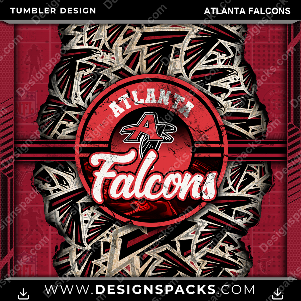 Football Ripped Atlanta Falcons Tumbler Digital Wrap Design