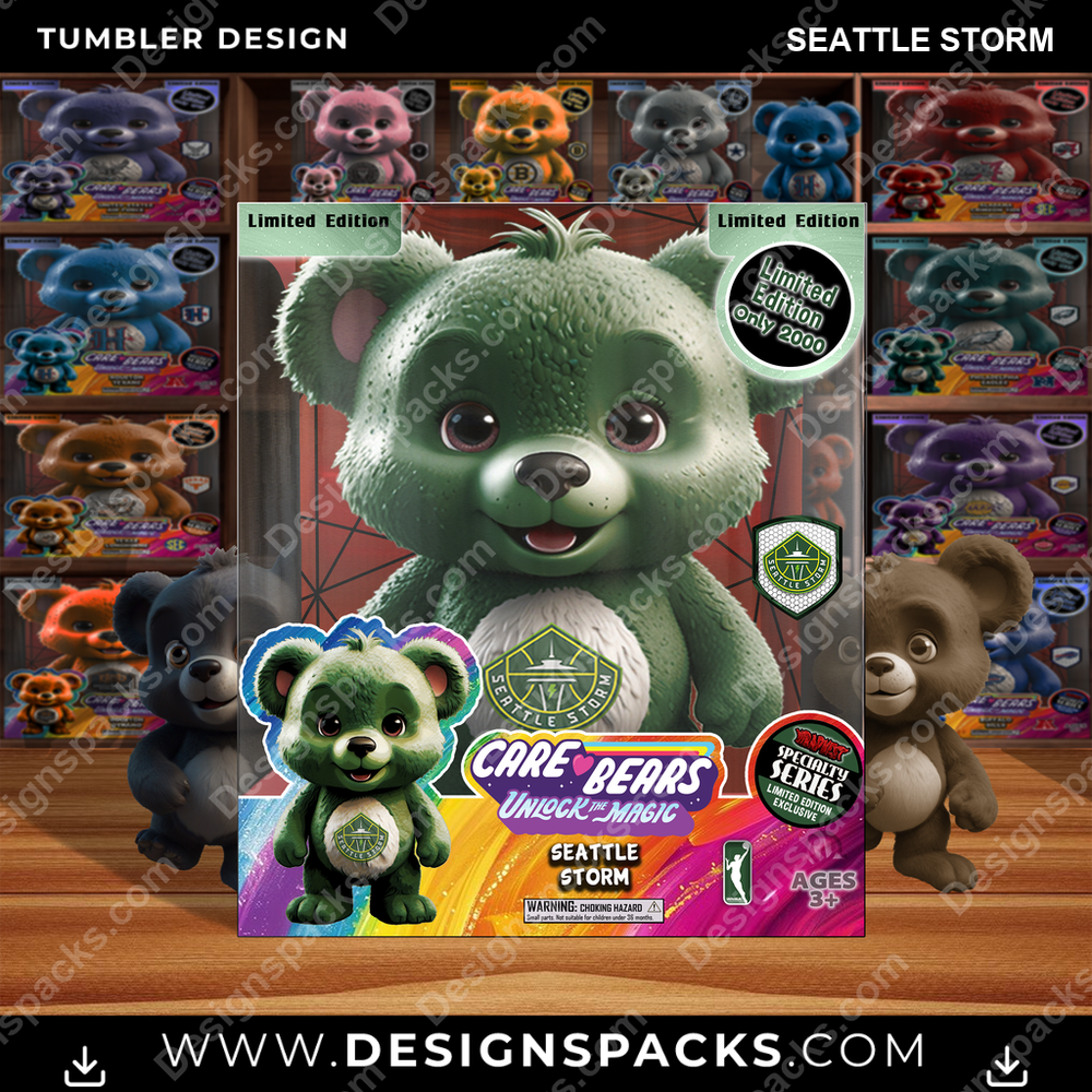 Basketball Care Bear Box Seattle Storm Tumbler Digital Wrap Design