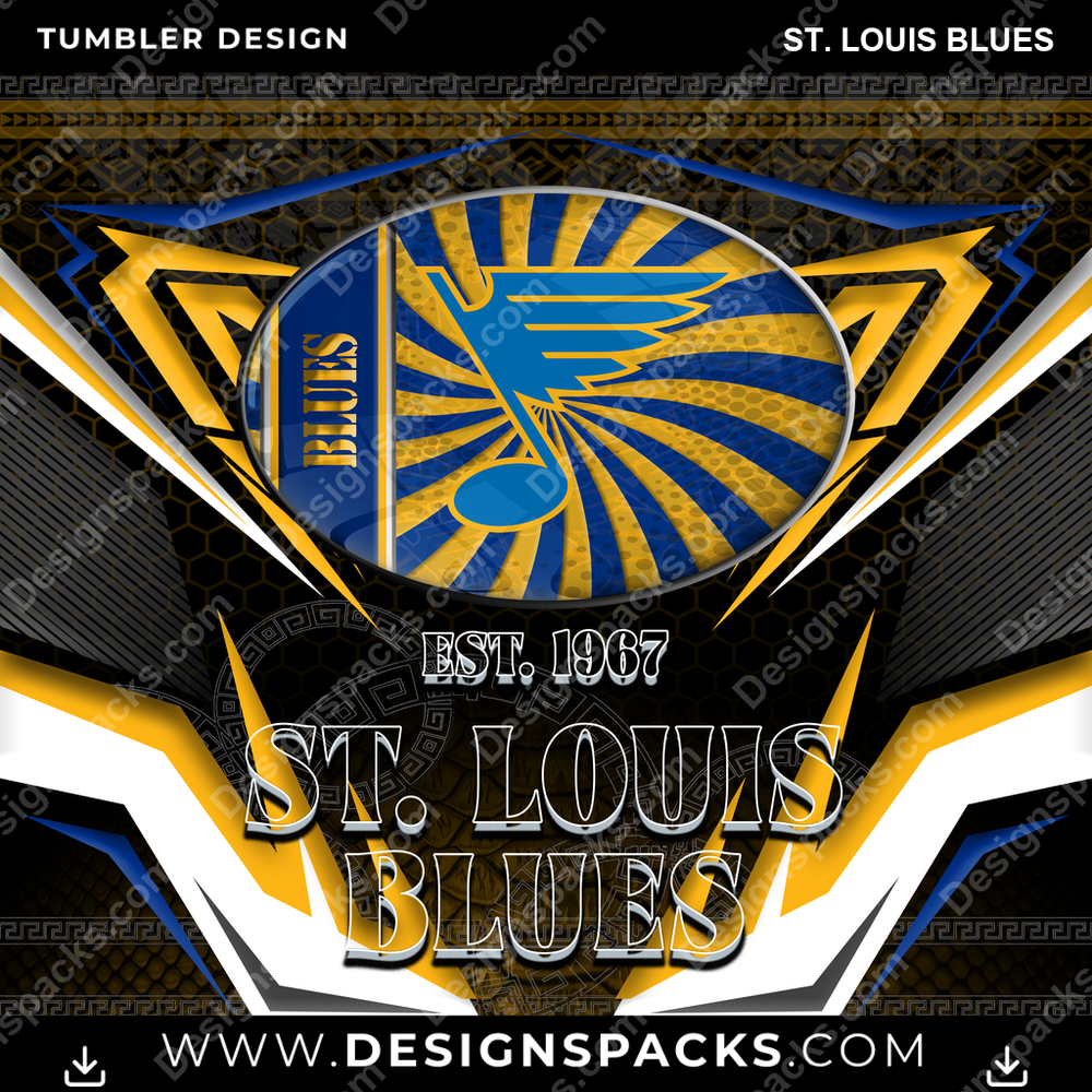 Hockey Tribal St. Louis Blues NHL Hockey Tumbler Digital Wrap Design Download