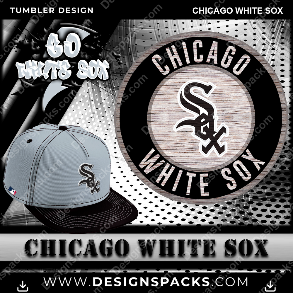 Baseball Go Team Chicago White Sox Tumbler Digital Wrap Design