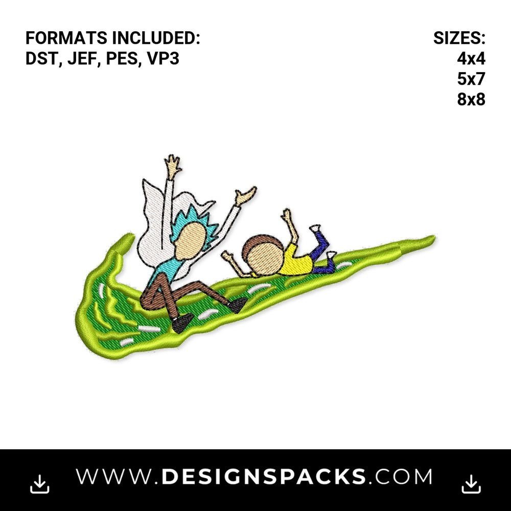 Rick and Morty Portal Swoosh Embroidery Design - Instant digital download pattern at Designspacks.com