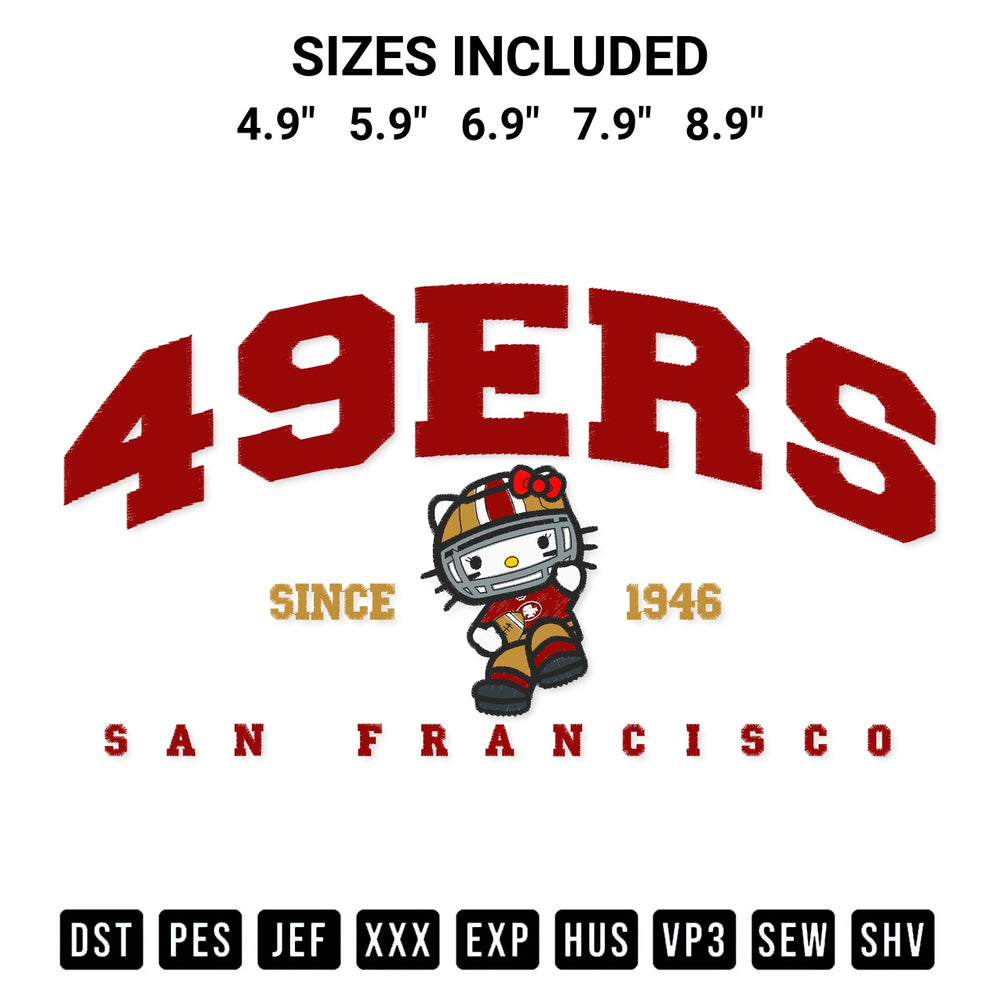 Get the 49Ers San Francisco Since 1960 Embroidery Design embroidery design for your custom crafts! Premium digitized files available for instant download at Designspacks.com. Available sizes: 4.9", 5.9", 6.9", 7.9", 8.9".