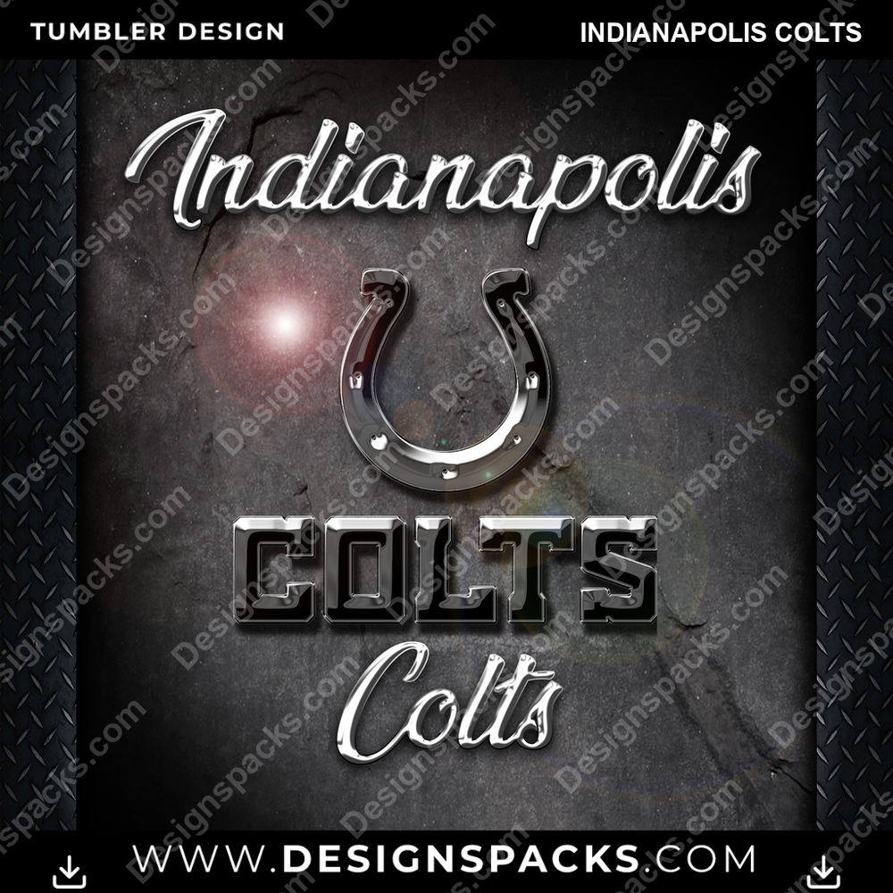 Football Chrome Indianapolis Colts Tumbler Digital Wrap Design