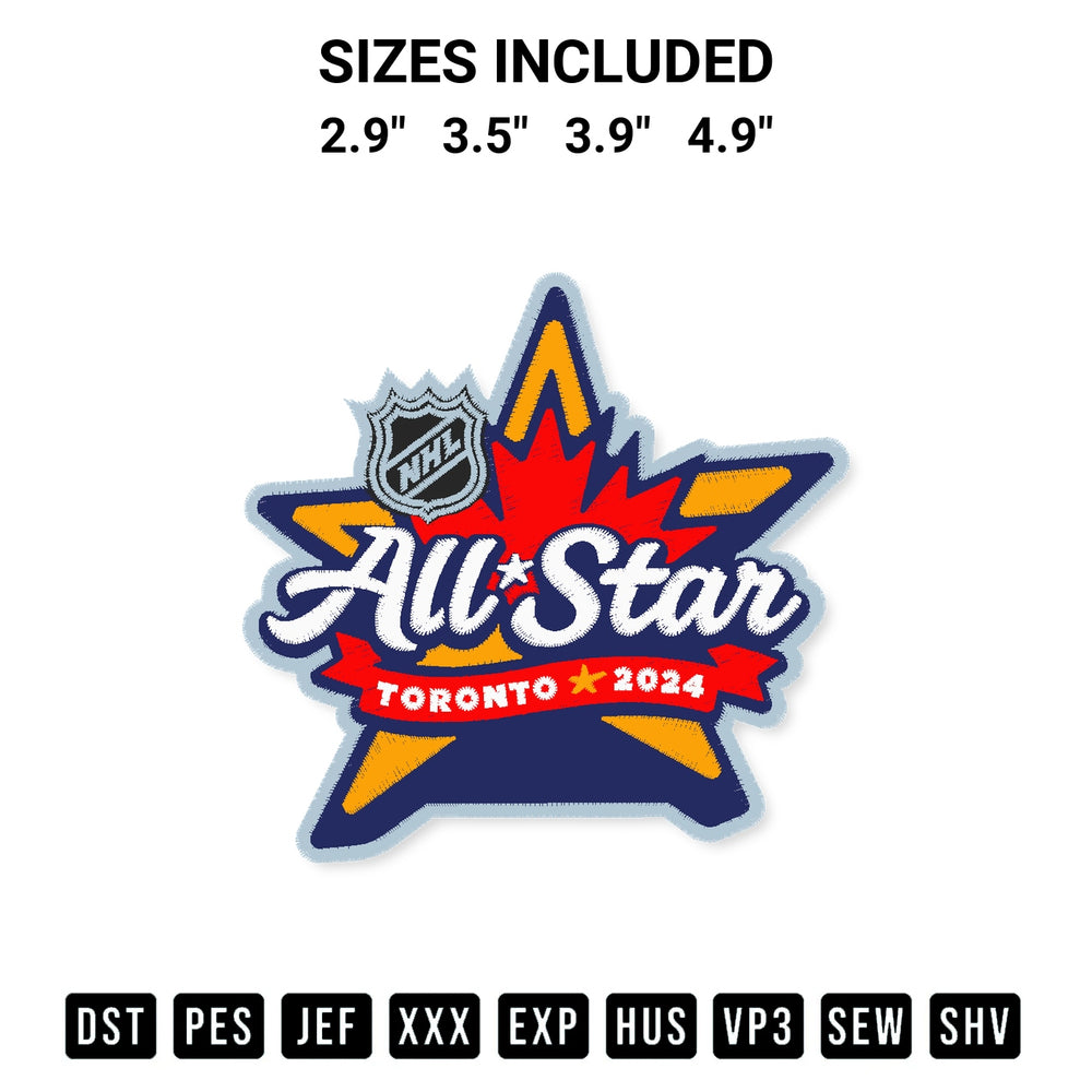 Elevate your next project with our 2024 Nhl All Star Game Toronto Embroidery Design embroidery file. Shop high-quality digital patterns instantly at Designspacks.com. Available sizes: 2.9", 3.5", 3.9", 4.9".