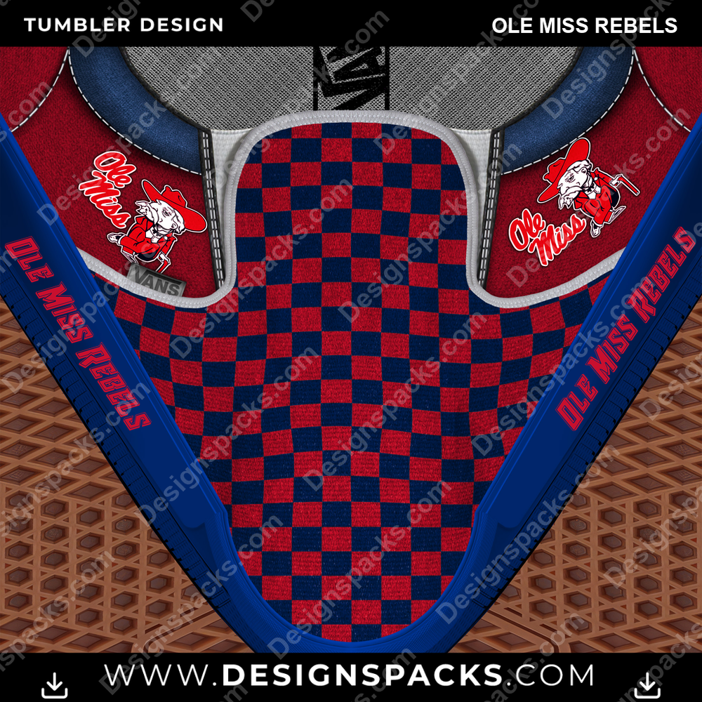 College Sport Vans Classic Ole Miss Rebels NCAA College Sport Tumbler Digital Wrap Design Download