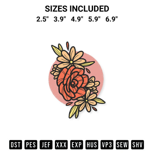 Discover the perfect addition to your crafting collection: Vintage Flower Leaves Embroidery Design embroidery file. Instantly available at Designspacks.com. Available sizes: 2.5