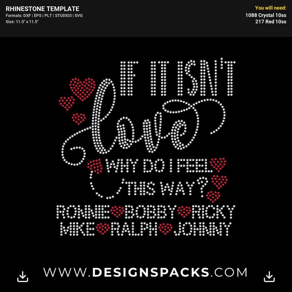 Love New Edition Rhinestone Digital Template