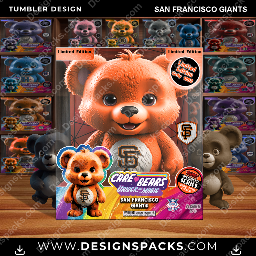 Baseball Care Bear Box San Francisco Giants Tumbler Digital Wrap Design