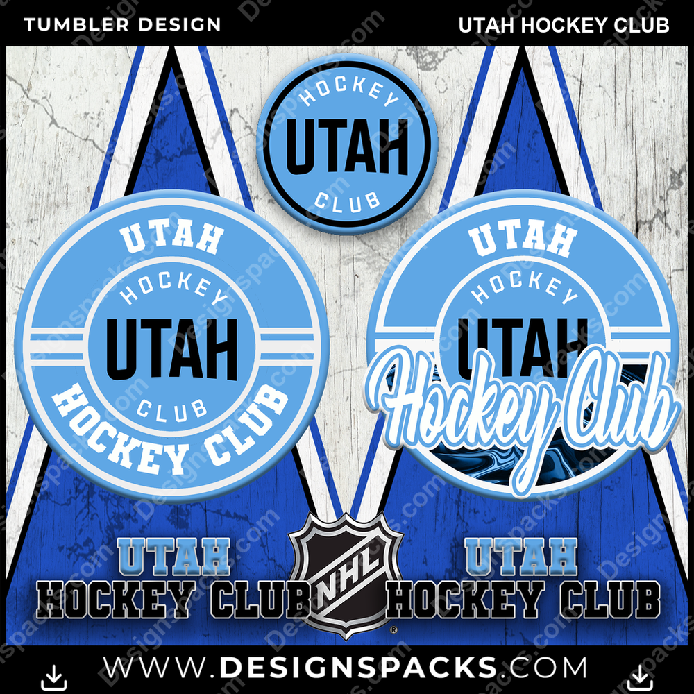 Ice Hockey Sports Utah Hockey Club Tumbler Digital Wrap Design