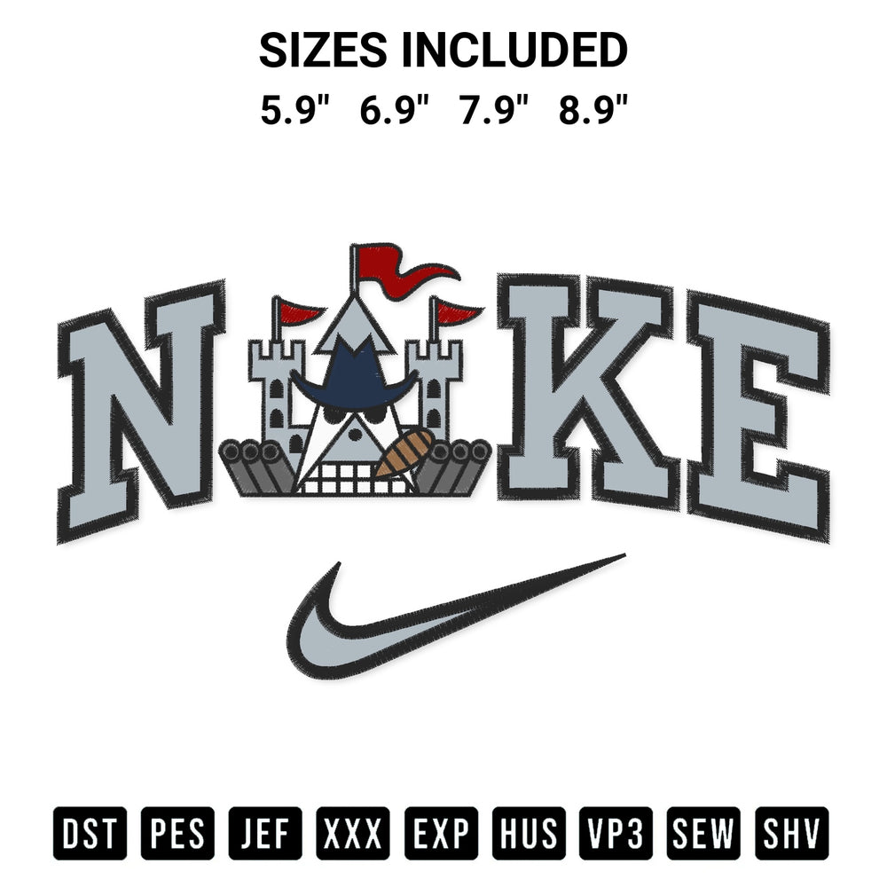 Download the Fire Tank Pirates Logo X Nike Embroidery Design machine embroidery design exclusively at Designspacks.com. Premium digitized pattern for apparel and DIY crafts. Available sizes: 5.9", 6.9", 7.9", 8.9".