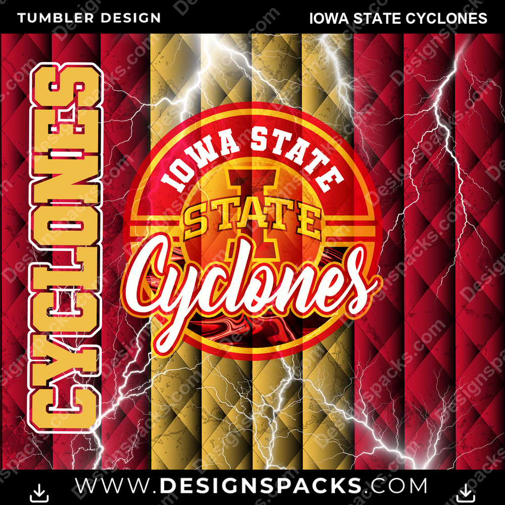 College Sport Diamond Iowa State Cyclones NCAA College Sport Tumbler Digital Wrap Design Download