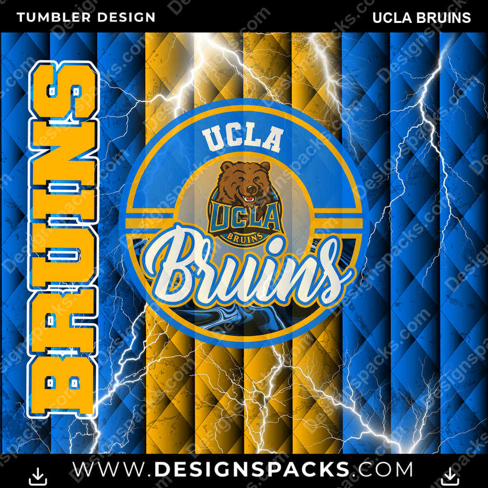 College Sport Diamond UCLA Bruins Tumbler Digital Wrap Design