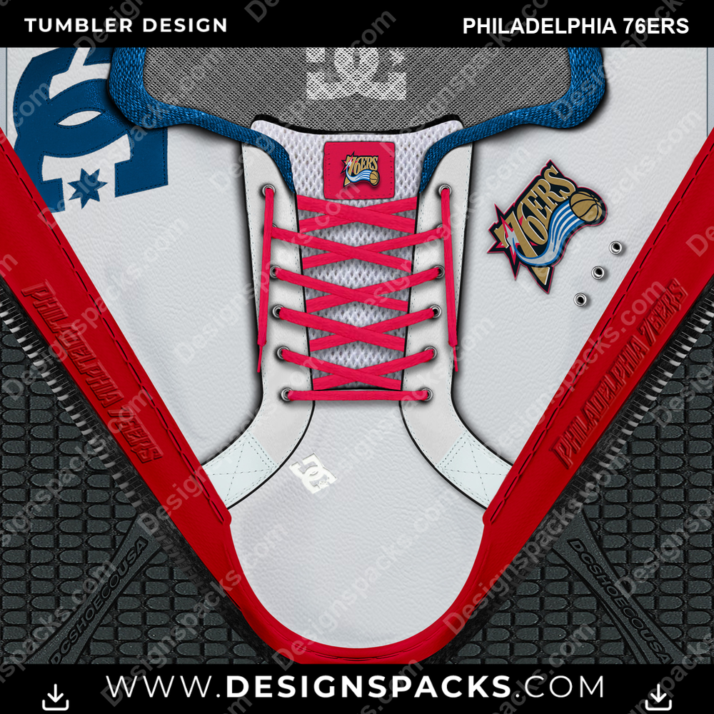 Basketball DC Sneaker Philadelphia 76ers Tumbler Digital Wrap Design