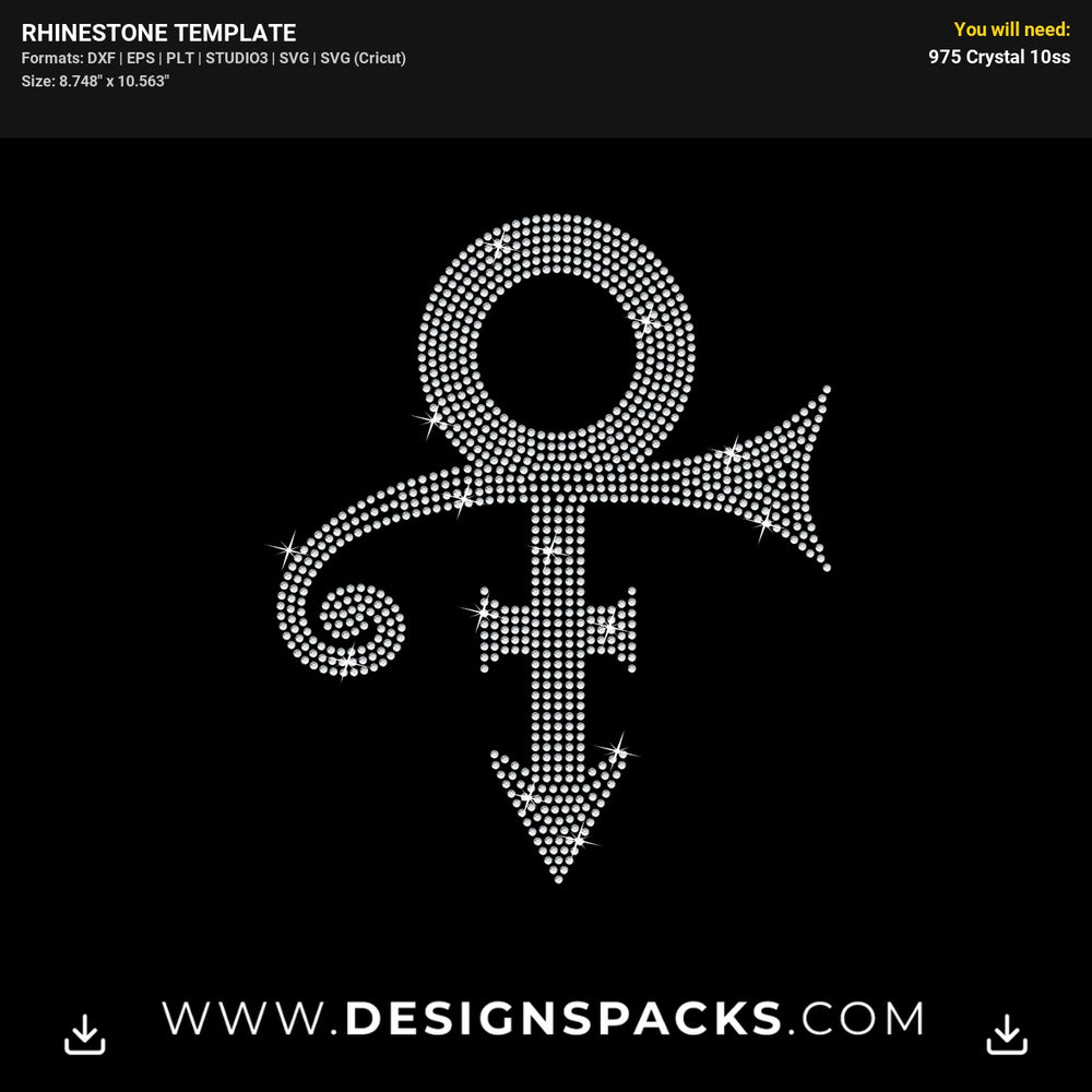 The Prince Symbol Rhinestone Digital Template
