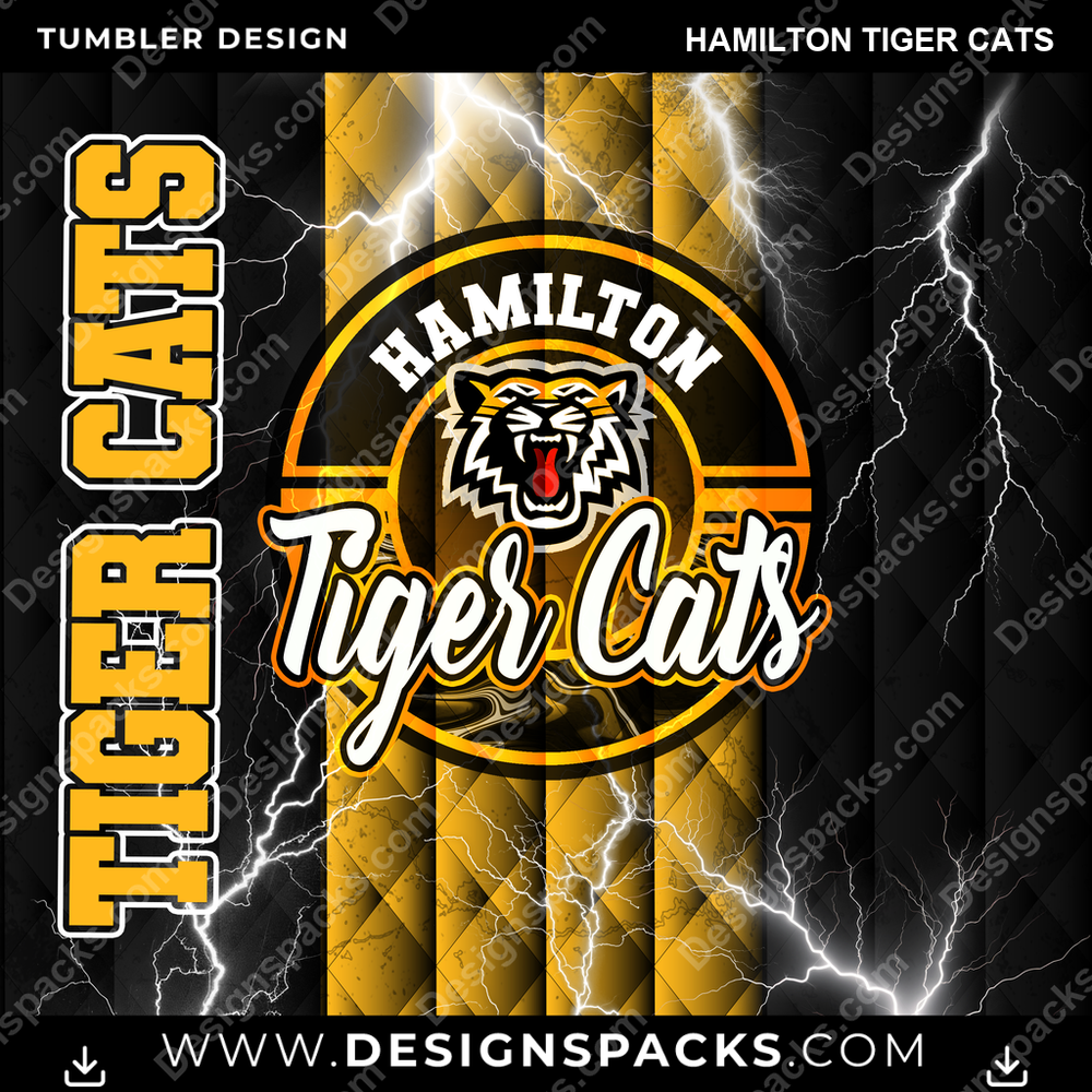 Canada Football Diamond Hamilton Tiger Cats Tumbler Digital Wrap Design