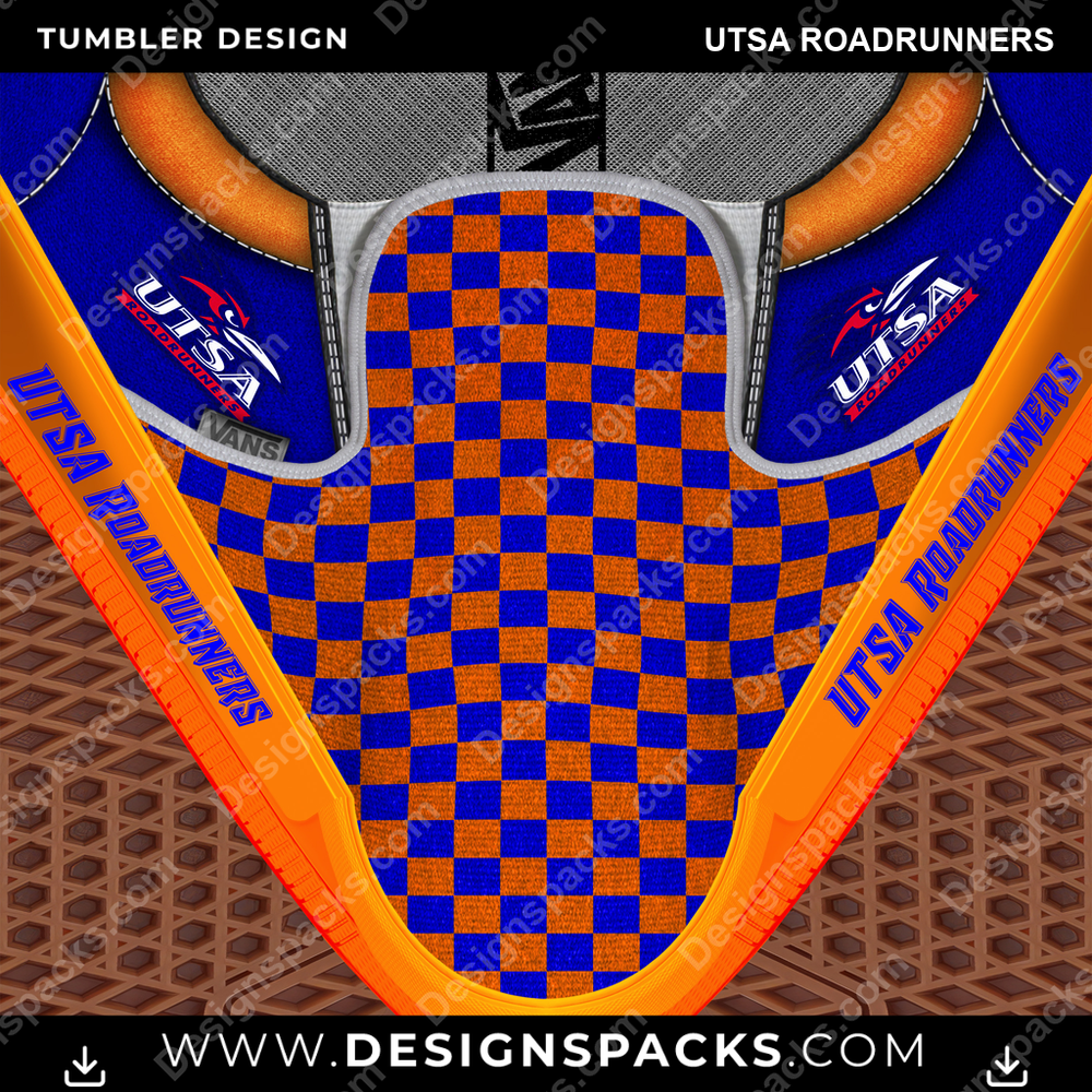 College Sport Vans Classic UTSA Roadrunners NCAA College Sport Tumbler Digital Wrap Design Download
