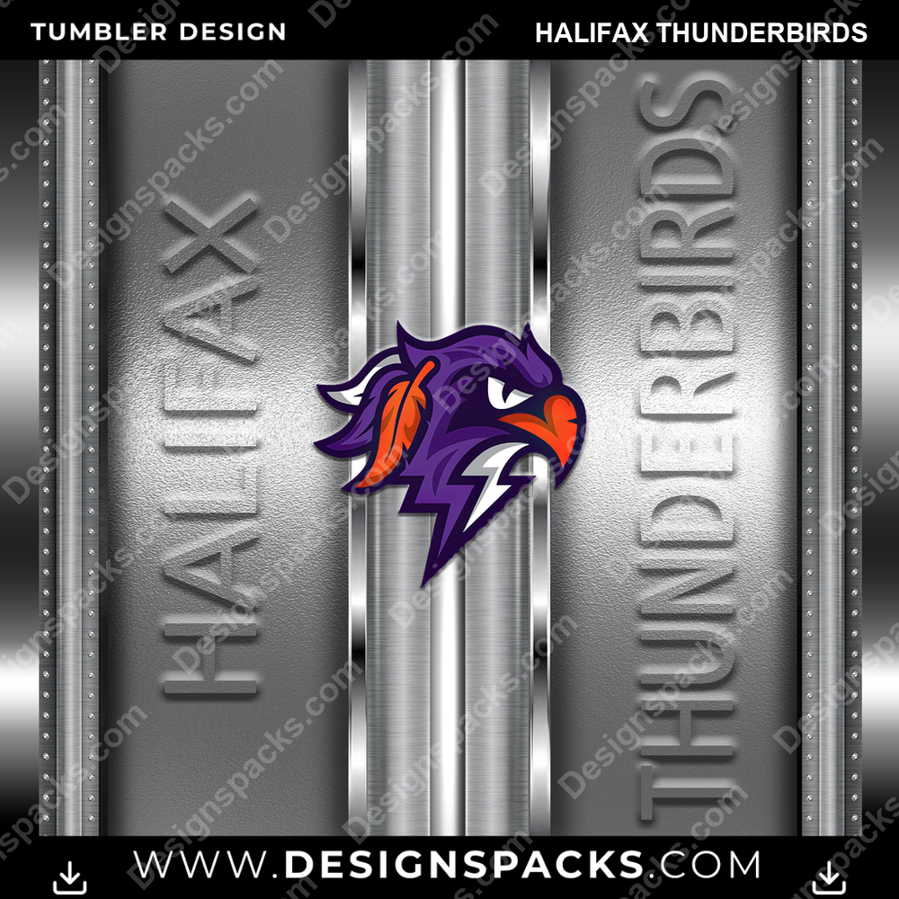 Lacrosse Metallic Halifax Thunderbirds Tumbler Digital Wrap Design