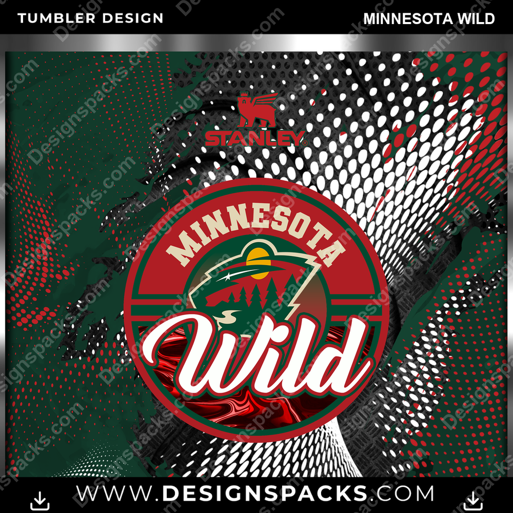 Ice Hockey Stanley Minnesota Wild Tumbler Digital Wrap Design