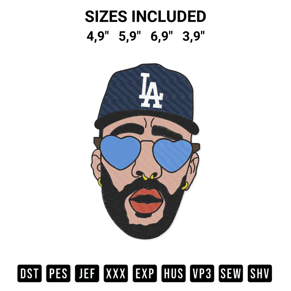 Shop the Los Angeles Dodgers Bad Bunny Dodgers Mlb Baseball Logo Embroidery Design machine embroidery pattern at Designspacks.com. Beautifully digitized for flawless stitching on any fabric. Available sizes: 4,9", 5,9", 6,9", 3,9".