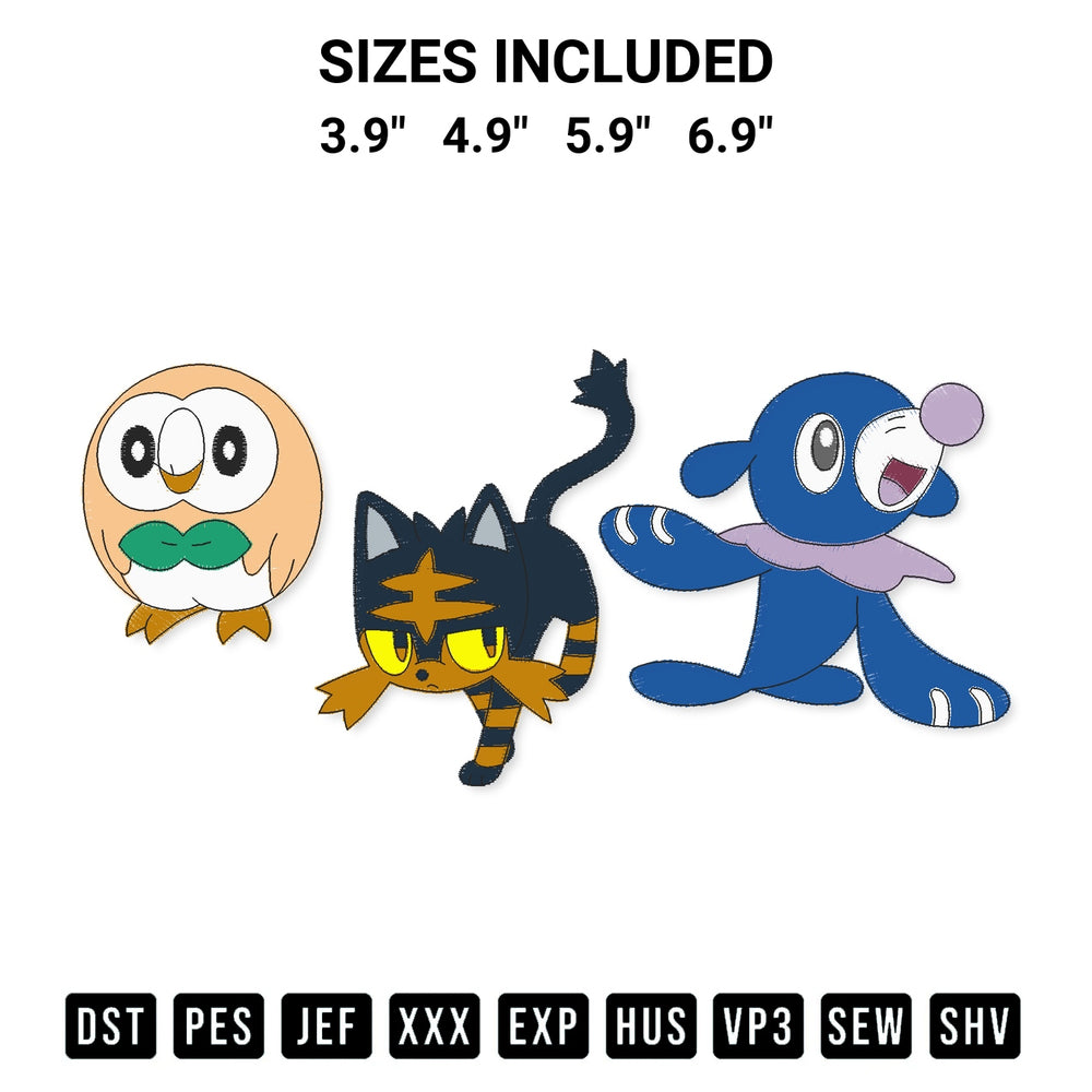 Create amazing crafts with the Pokemon Sun And Moon Embroidery Design embroidery file. High-quality digital download from Designspacks.com, perfect for beginners and pros. Available sizes: 3.9", 4.9", 5.9", 6.9".
