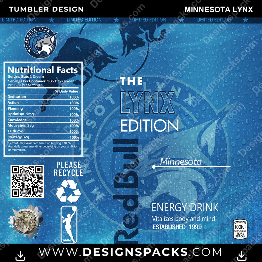 Basketball Red Bull Minnesota Lynx NBA Basketball Tumbler Digital Wrap Design Download