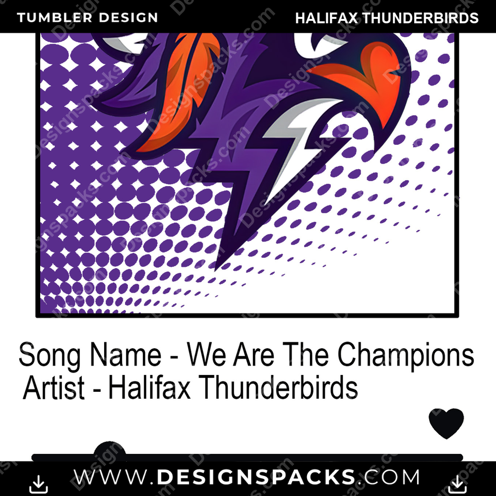 Lacrosse Playlist Halifax Thunderbirds Tumbler Digital Wrap Design