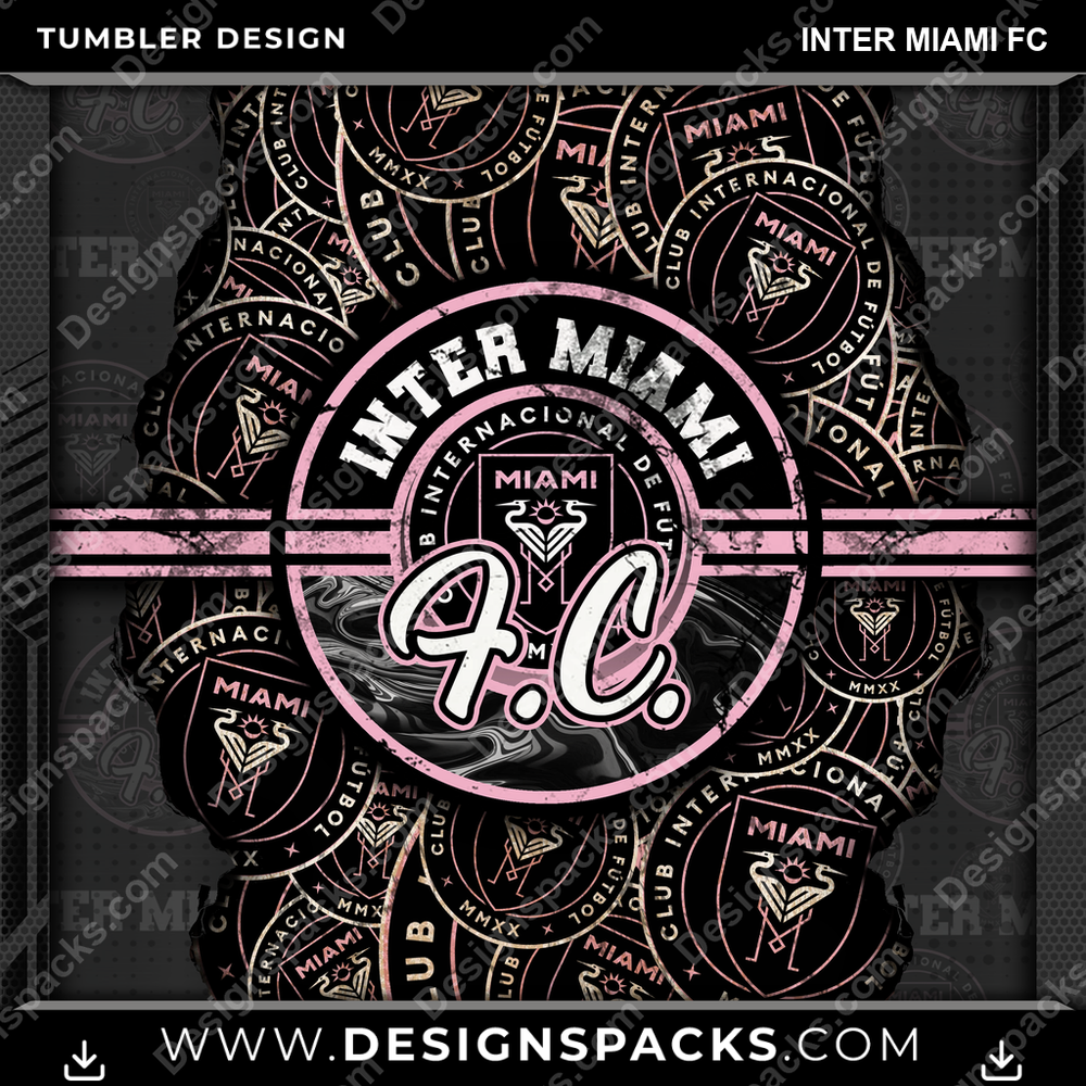 Soccer Ripped Inter Miami FC Tumbler Digital Wrap Design