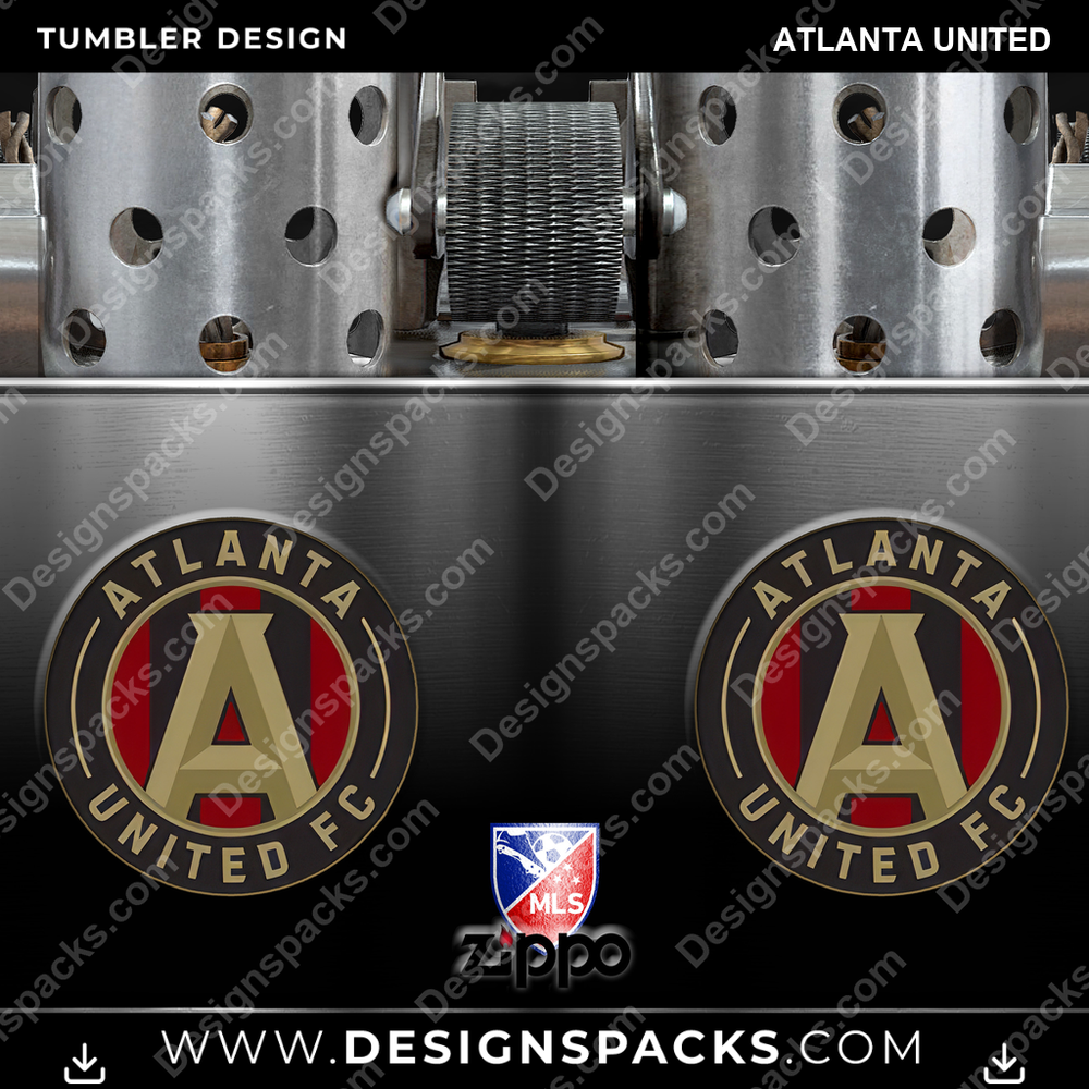 US Soccer Zippo Lighter Atlanta United Tumbler Digital Wrap Design