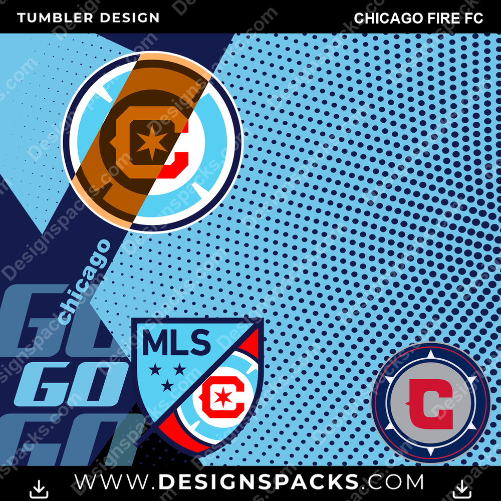 US Soccer GO Chicago Fire FC Tumbler Digital Wrap Design