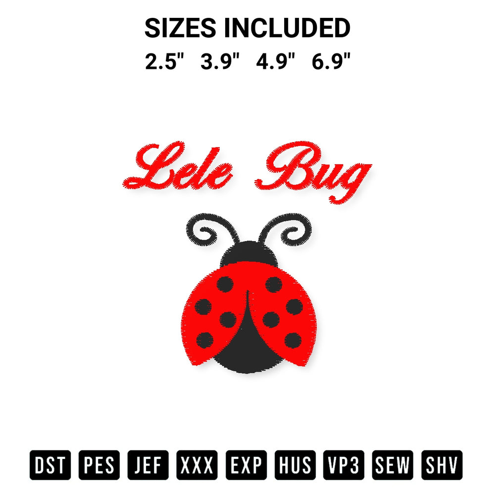 Create amazing crafts with the Ladybug Embroidery Design embroidery file. High-quality digital download from Designspacks.com, perfect for beginners and pros. Available sizes: 2.5", 3.9", 4.9", 6.9".