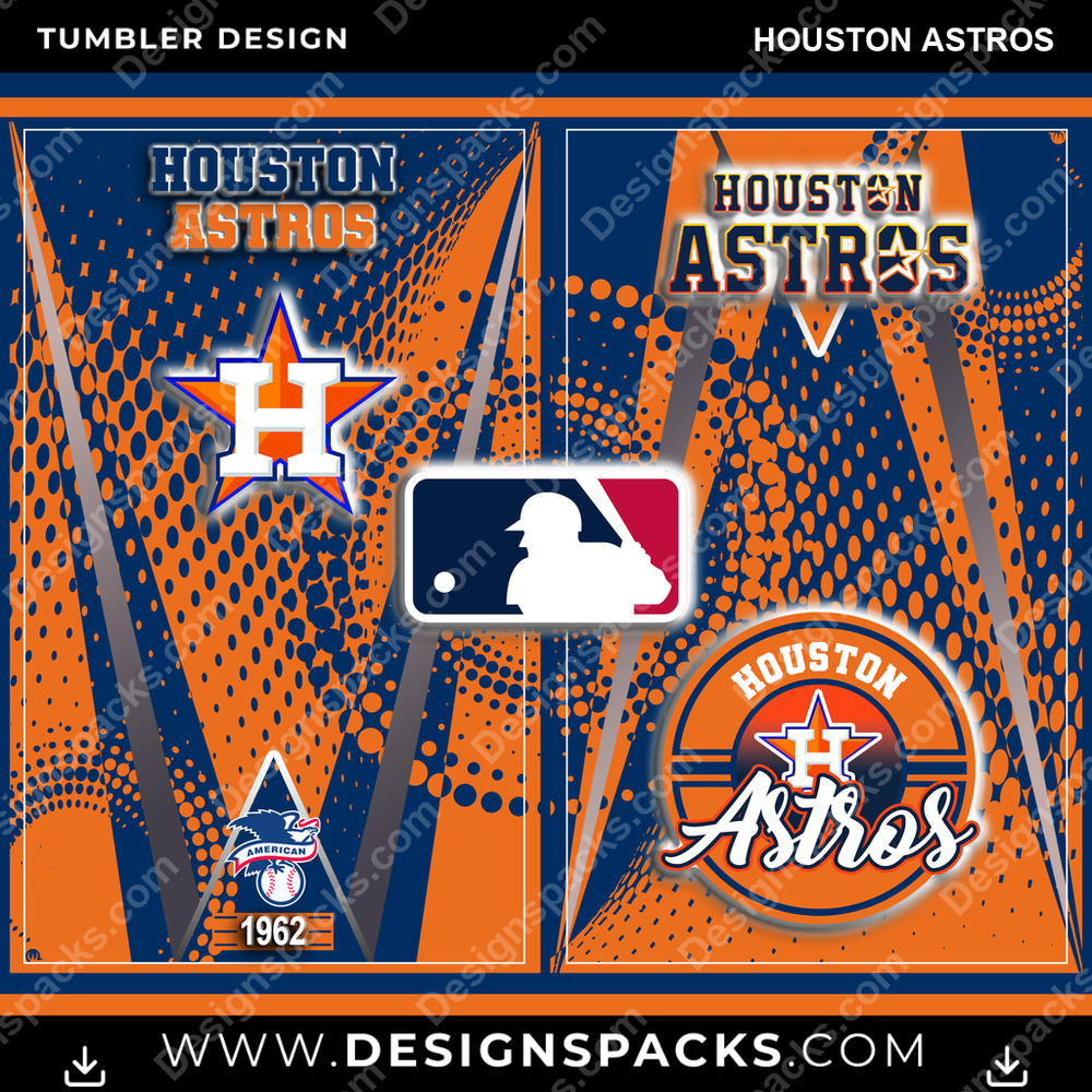 Baseball Team Logo Houston Astros Tumbler Digital Wrap Design