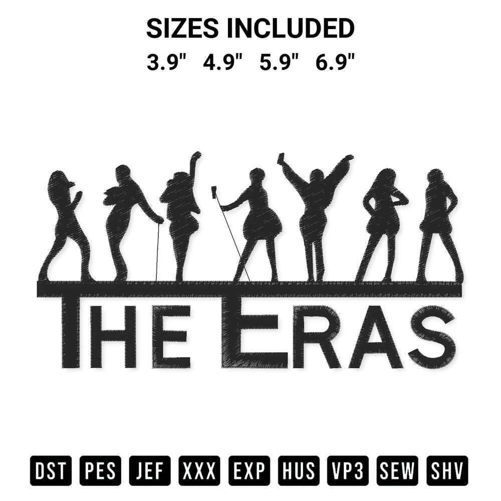 Discover the perfect addition to your crafting collection: The Eras Tour 2023 Embroidery Design embroidery file. Instantly available at Designspacks.com. Available sizes: 3.9", 4.9", 5.9", 6.9".