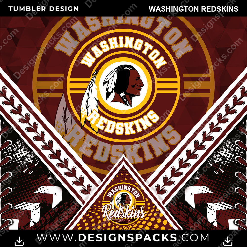 Football Diamond Washington Redskins Tumbler Digital Wrap Design