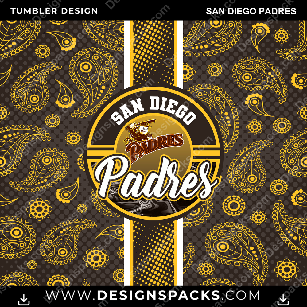 Baseball Handkerchief San Diego Padres Tumbler Digital Wrap Design