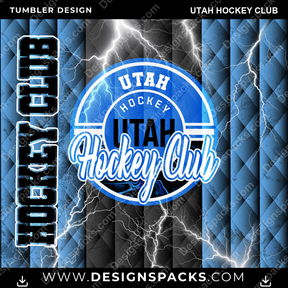 Hockey Diamond Utah Club Tumbler Digital Wrap Design