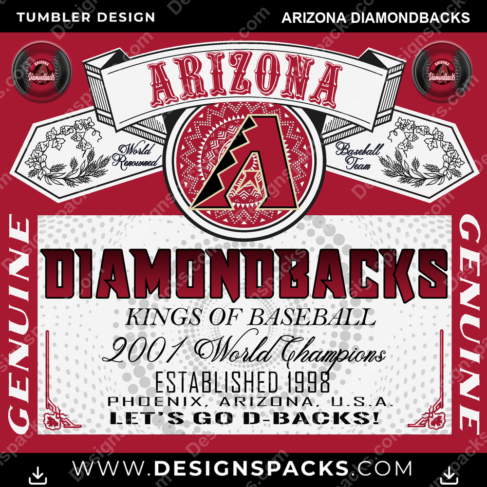 Baseball Budweiser Arizona Diamondbacks Tumbler Digital Wrap Design