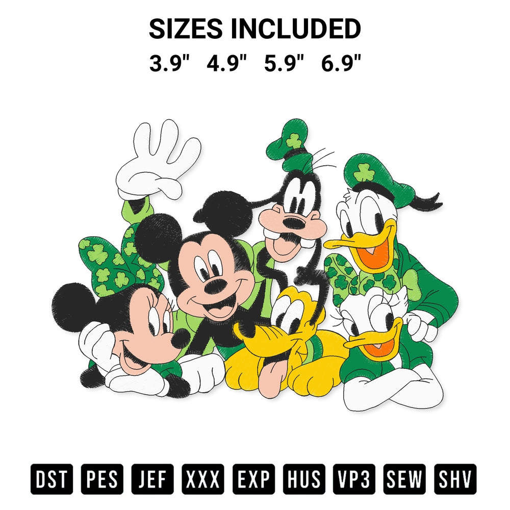 Discover the perfect addition to your crafting collection: St. Patricks Day Mouse And Friends Embroidery Design embroidery file. Instantly available at Designspacks.com. Available sizes: 3.9", 4.9", 5.9", 6.9".