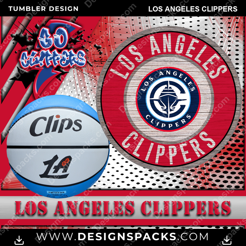 Basketball Go Team Los Angeles Clippers Tumbler Digital Wrap Design