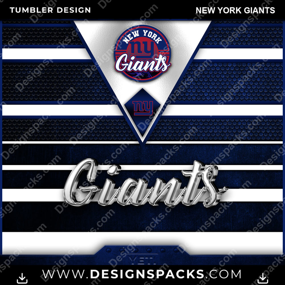Football YETI New York Giants NFL Football Tumbler Digital Wrap Design Download