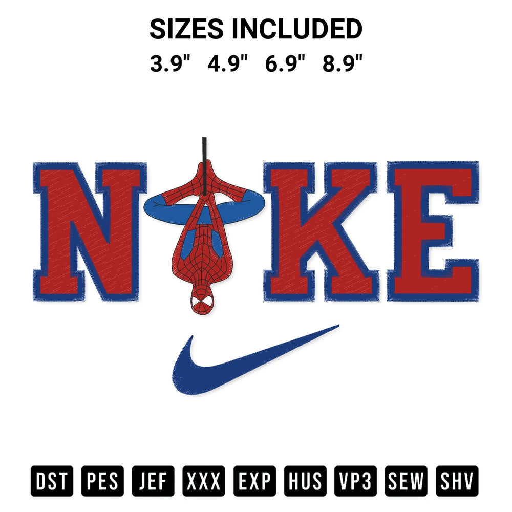 Looking for the perfect pattern? Download the Nike Spiderman Embroidery Design embroidery design today at Designspacks.com. Crisp, clean stitching guaranteed. Available sizes: 3.9", 4.9", 6.9", 8.9".