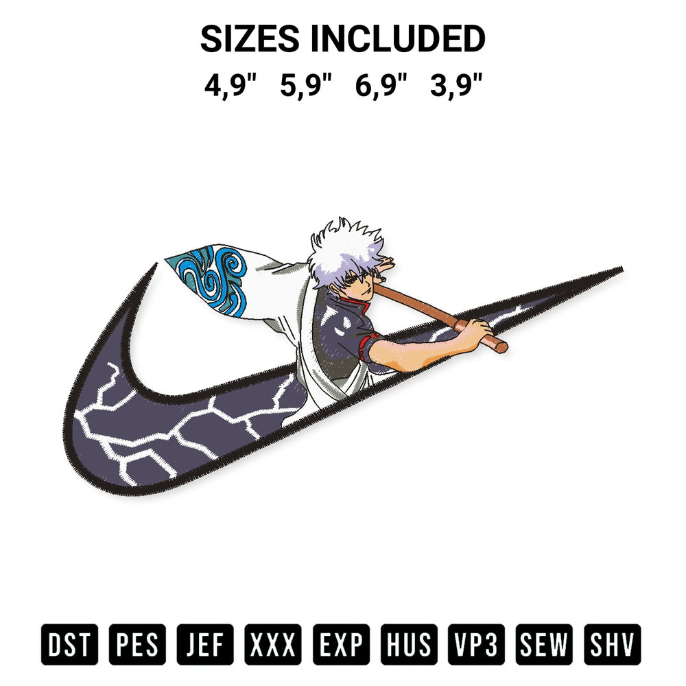 Add a unique touch to your apparel with the Nike Sakata Gintoki Gintama Logo Embroidery Design embroidery file. Premium instant download available now on Designspacks.com. Available sizes: 4,9", 5,9", 6,9", 3,9".