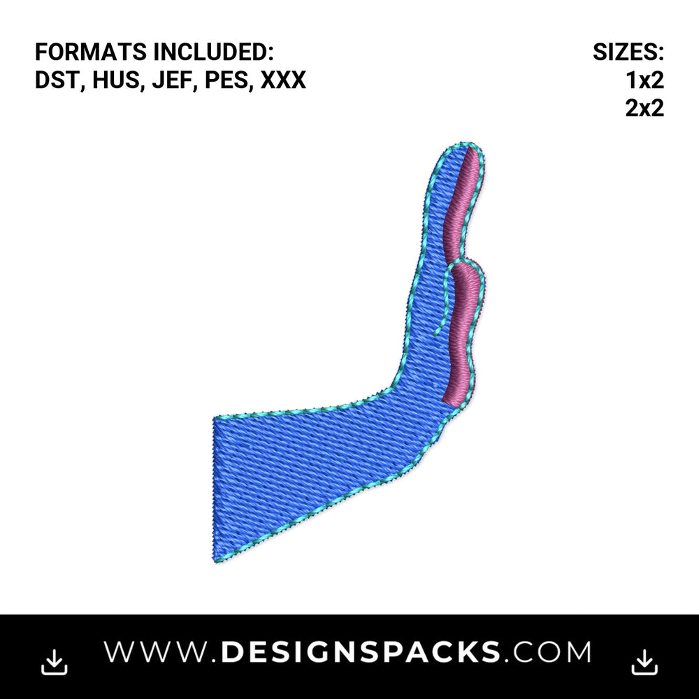 Blue and Pink Cartoon Hand Embroidery Design - Instant digital download pattern at Designspacks.com