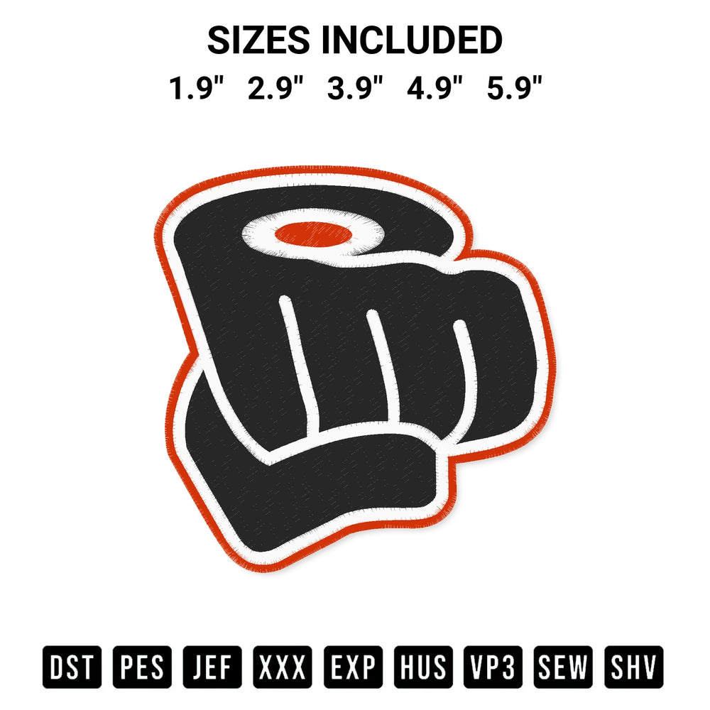Elevate your next project with our Fist Tough Flyers Hockey Embroidery Design embroidery file. Shop high-quality digital patterns instantly at Designspacks.com. Available sizes: 1.9", 2.9", 3.9", 4.9", 5.9".
