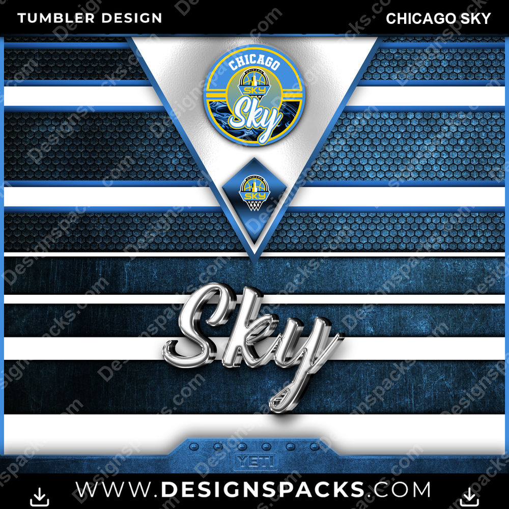 Basketball YETI Chicago Sky Tumbler Digital Wrap Design